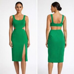 Lovers and Friends Revolve dress XXS green body con sleeveless knee length guest